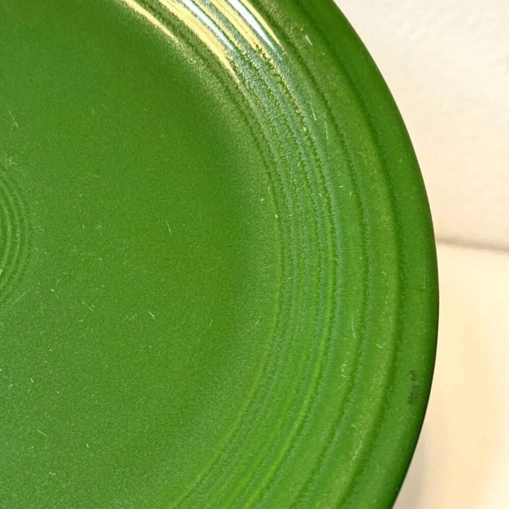 Vintage‎ Fiesta Forest Green 9” Plate & 7” Salad Plate FLAW